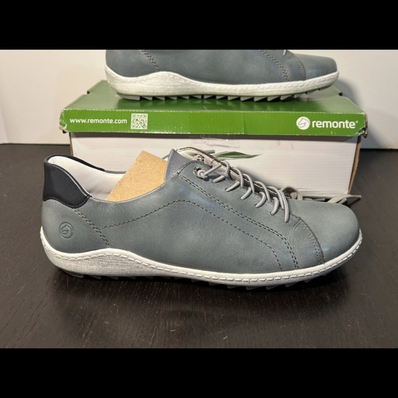 Remonte Shoes - Remonte R1434-14 Leather Low Shoes Sneakers Blue Womans Size EU 40/US 8.5